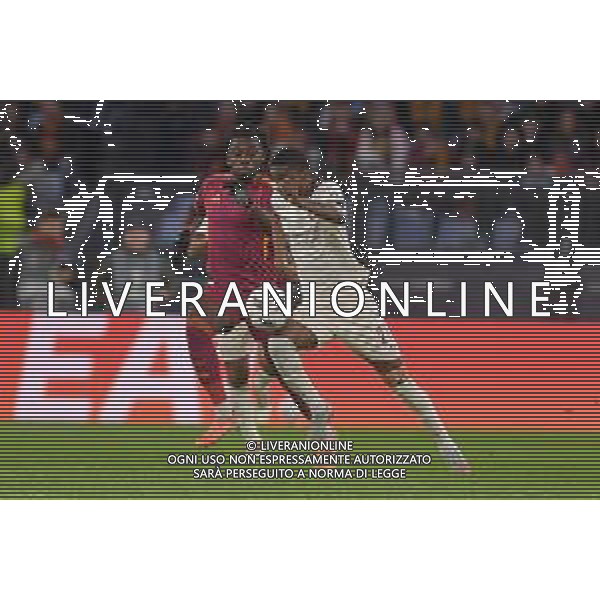 Roma vs Midtjylland Europa League - 5 Giornata Stadio Olimpico - Roma 27-11-2025 nella foto Kone’ e Castillo Foto Federico Gaetano - ag Aldo liverani- AGENZIA ALDO LIVERANI SAS