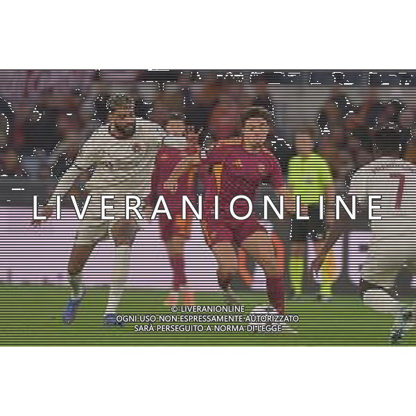 Roma vs Midtjylland Europa League - 5 Giornata Stadio Olimpico - Roma 27-11-2025 nella foto El Aynaoui e Billing Foto Federico Gaetano - ag Aldo liverani- AGENZIA ALDO LIVERANI SAS