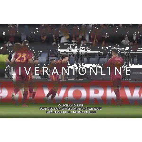 Roma vs Midtjylland Europa League - 5 Giornata Stadio Olimpico - Roma 27-11-2025 nella foto Esultanza Roma Foto Federico Gaetano - ag Aldo liverani- AGENZIA ALDO LIVERANI SAS