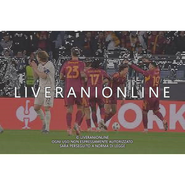 Roma vs Midtjylland Europa League - 5 Giornata Stadio Olimpico - Roma 27-11-2025 nella foto Esultanza Roma Foto Federico Gaetano - ag Aldo liverani- AGENZIA ALDO LIVERANI SAS