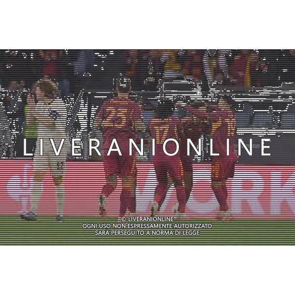 Roma vs Midtjylland Europa League - 5 Giornata Stadio Olimpico - Roma 27-11-2025 nella foto Esultanza Roma Foto Federico Gaetano - ag Aldo liverani- AGENZIA ALDO LIVERANI SAS
