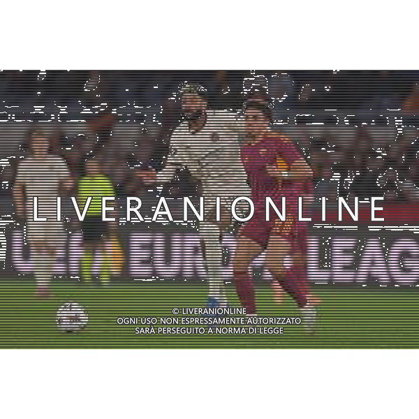 Roma vs Midtjylland Europa League - 5 Giornata Stadio Olimpico - Roma 27-11-2025 nella foto Billing e El Aynaoui Foto Federico Gaetano - ag Aldo liverani ©Federico Gaetano - AGENZIA ALDO LIVERANI SAS