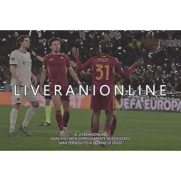 Roma vs Midtjylland Europa League - 5 Giornata Stadio Olimpico - Roma 27-11-2025 nella foto Esultanza Roma Foto Federico Gaetano - ag Aldo liverani ©Federico Gaetano - AGENZIA ALDO LIVERANI SAS