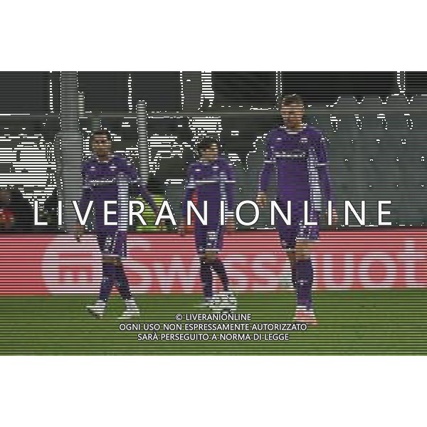 TVRG Fiorentina vs AEK Atene nella foto delusione Fiorentina dopo il gol subito Firenze 27-11-2025 Stadio Artemio Franchi Fiorentina vs AEK Atene UEFA Conference League fase a girone unico - 4a giornata foto Roberto Garavaglia/Agenzia Aldo Liverani sas