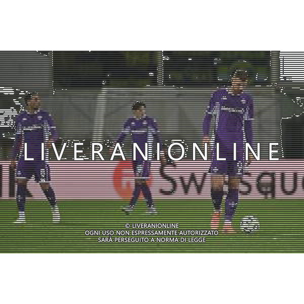 TVRG Fiorentina vs AEK Atene nella foto delusione Fiorentina dopo il gol subito Firenze 27-11-2025 Stadio Artemio Franchi Fiorentina vs AEK Atene UEFA Conference League fase a girone unico - 4a giornata foto Roberto Garavaglia/Agenzia Aldo Liverani sas