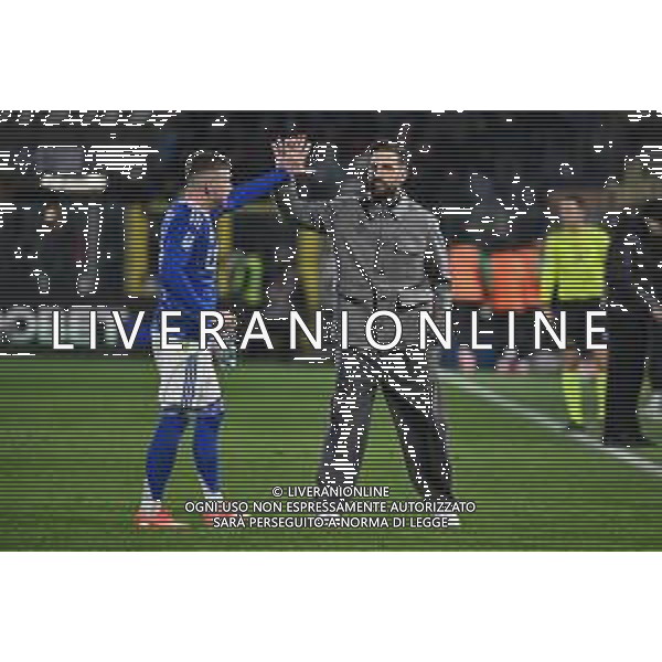 TVRG Como vs Sassuolo nella foto Alberto Moreno Perez (Como) e Cesc Fabregas allenatore Como esultanza dopo il gol del 2 a 0 Como 28-11-2025 Stadio Giuseppe Sinigaglia Como vs Sassuolo Campionato Serie A Enilive - 13a giornata foto Roberto Garavaglia/Agenzia Aldo Liverani sas