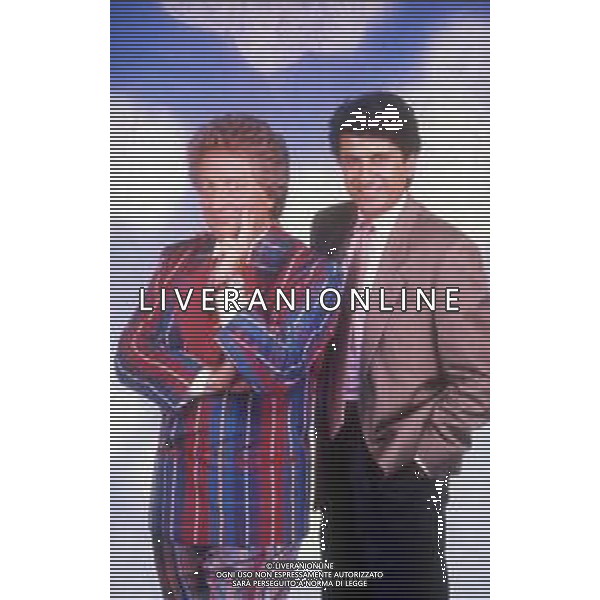 DIAP-RETROSPETTIVA GIANNI IPPOLITI CONDUTTORE TELEVSIVO NELLA FOTO GIANNI IPPOLITI CON GIANFRANCO D\'ANGELO AG ALDO LIVERANI SAS