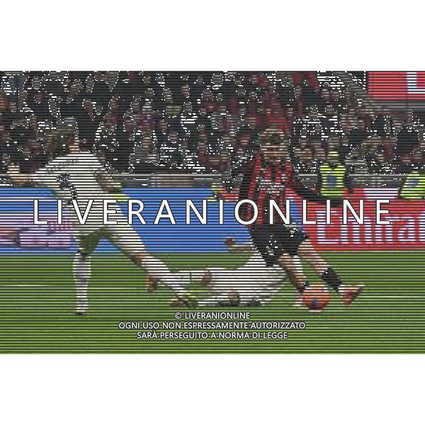 Milan vs Lazio nella foto Alexis Saelemaekers (Milan) occasione da gol Milano 29-11-2025 Stadio Giuseppe Meazza - San Siro Milan vs Lazio Campionato Serie A Enilive - 13a giornata foto Roberto Garavaglia/Agenzia Aldo Liverani sas