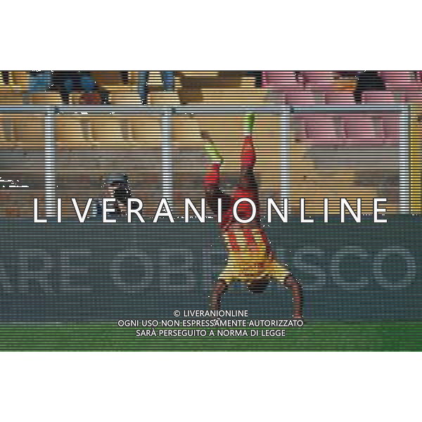 TVEM November 30, 2025 Lecce, Italy - US Lecce vs Torino FC - Italian soccer serie A 2025/26 - Via Del Mare Stadium. In the pic: Lameck Banda of US Lecce celebrates after scoring a goal ©TVEM Emmanuele Mastrodonato - AGENZIA ALDO LIVERANI SAS