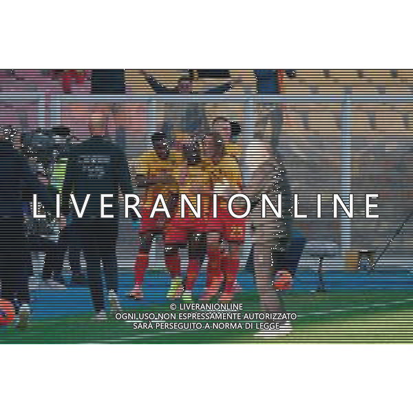 TVEM November 30, 2025 Lecce, Italy - US Lecce vs Torino FC - Italian soccer serie A 2025/26 - Via Del Mare Stadium. In the pic: Lameck Banda of US Lecce celebrates after scoring a goal ©TVEM Emmanuele Mastrodonato - AGENZIA ALDO LIVERANI SAS