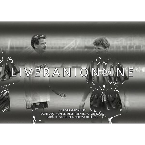 NEG-1989-1990 BERGAMO-ALLENAMENTO ATALANTA CALCIO NELLA FOTO EMILIANO MONDONICO E RENZO CONTRATTO AG ALDO LIVERANI SAS 