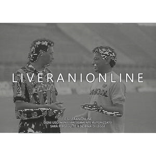 NEG-1989-1990 BERGAMO-ALLENAMENTO ATALANTA CALCIO NELLA FOTO EMILIANO MONDONICO CON EVAIR AG ALDO LIVERANI SAS