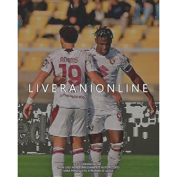 TVEM November 30, 2025 Lecce, Italy - US Lecce vs Torino FC - Italian soccer serie A 2025/26 - Via Del Mare Stadium. In the pic: Che’ Adams of Torino FC celebrates after scoring a goal with Duvan Zapata of Torino FC ©TVEM Emmanuele Mastrodonato - AGENZIA ALDO LIVERANI SAS