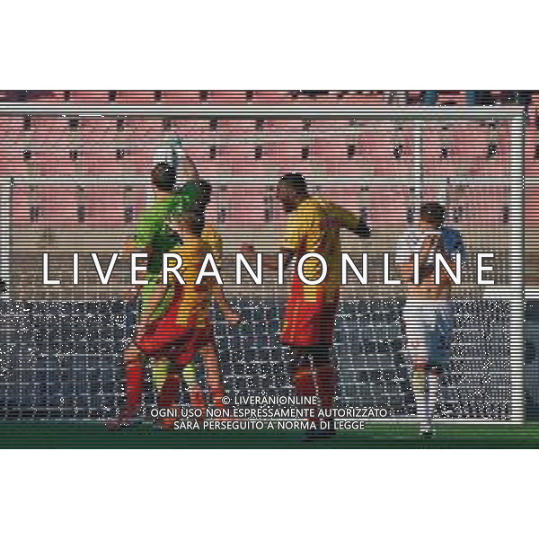 TVEM November 30, 2025 Lecce, Italy - US Lecce vs Torino FC - Italian soccer serie A 2025/26 - Via Del Mare Stadium. In the pic: Kristjan Asllani of Torino FC disappointment, Wladimiro Falcone of US Lecce celebrates ©TVEM Emmanuele Mastrodonato - AGENZIA ALDO LIVERANI SAS