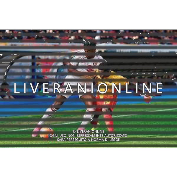 TVEM November 30, 2025 Lecce, Italy - US Lecce vs Torino FC - Italian soccer serie A 2025/26 - Via Del Mare Stadium. In the pic: Duvan Zapata of Torino FC in action against Lameck Banda of US Lecce ©TVEM Emmanuele Mastrodonato - AGENZIA ALDO LIVERANI SAS