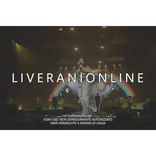 Roma 29 Novembre 2025 Alfa dal vivo durante l\'ultima data del suo Tour ‘ALFA NEI PALAZZETTI’ Nella foto: ALFA (Andrea De Filippi) Foto Credit: Andrea Bracaglia- AGENZIA ALDO LIVERANI SAS