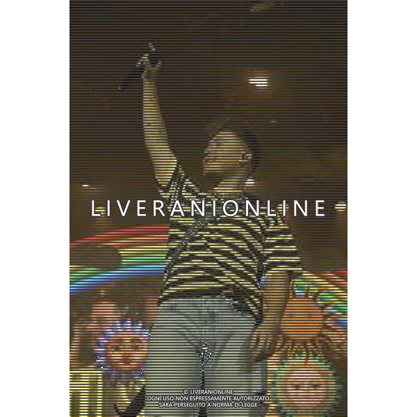 Roma 29 Novembre 2025 Alfa dal vivo durante l\'ultima data del suo Tour ‘ALFA NEI PALAZZETTI’ Nella foto: ALFA (Andrea De Filippi) Foto Credit: Andrea Bracaglia- AGENZIA ALDO LIVERANI SAS