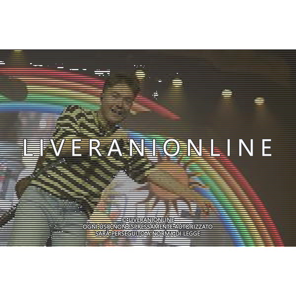 Roma 29 Novembre 2025 Alfa dal vivo durante l\'ultima data del suo Tour ‘ALFA NEI PALAZZETTI’ Nella foto: ALFA (Andrea De Filippi) Foto Credit: Andrea Bracaglia- AGENZIA ALDO LIVERANI SAS