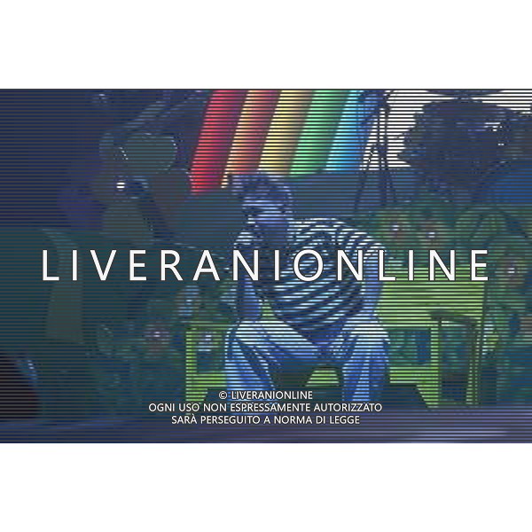 Roma 29 Novembre 2025 Alfa dal vivo durante l\'ultima data del suo Tour ‘ALFA NEI PALAZZETTI’ Nella foto: ALFA (Andrea De Filippi) Foto Credit: Andrea Bracaglia- AGENZIA ALDO LIVERANI SAS