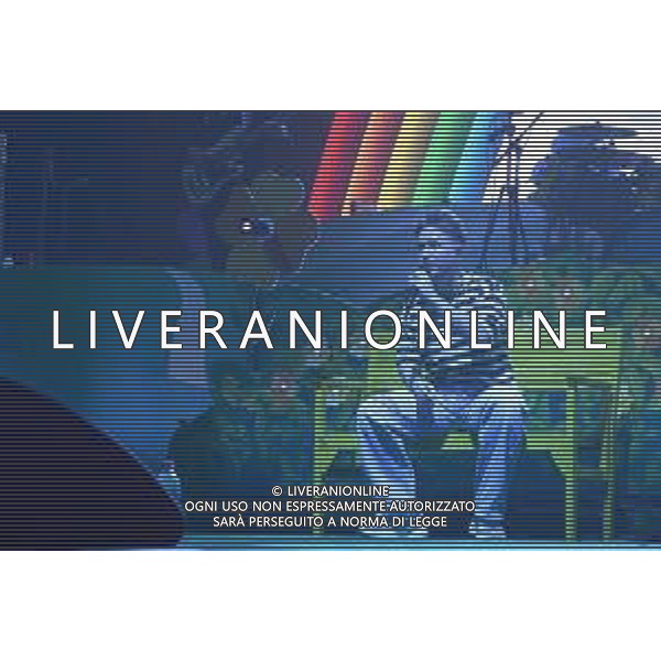 Roma 29 Novembre 2025 Alfa dal vivo durante l\'ultima data del suo Tour ‘ALFA NEI PALAZZETTI’ Nella foto: ALFA (Andrea De Filippi) Foto Credit: Andrea Bracaglia- AGENZIA ALDO LIVERANI SAS