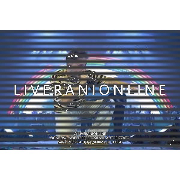 Roma 29 Novembre 2025 Alfa dal vivo durante l\'ultima data del suo Tour ‘ALFA NEI PALAZZETTI’ Nella foto: ALFA (Andrea De Filippi) Foto Credit: Andrea Bracaglia- AGENZIA ALDO LIVERANI SAS