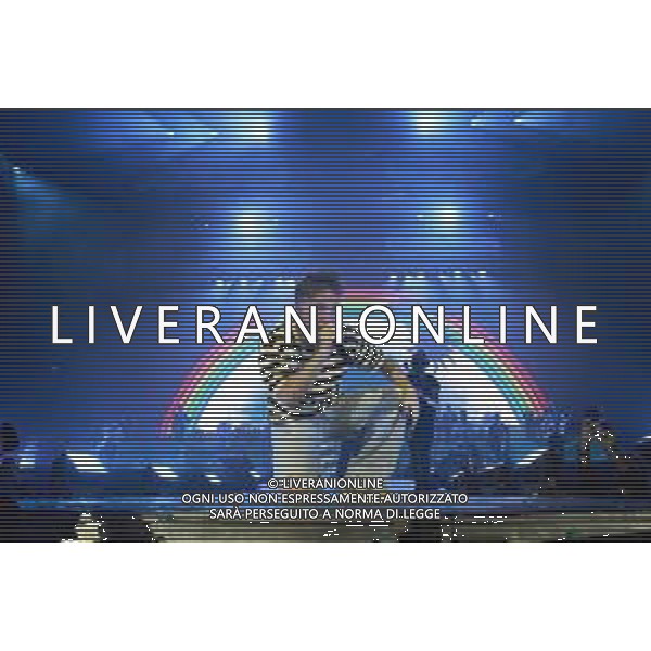 Roma 29 Novembre 2025 Alfa dal vivo durante l\'ultima data del suo Tour ‘ALFA NEI PALAZZETTI’ Nella foto: ALFA (Andrea De Filippi) Foto Credit: Andrea Bracaglia- AGENZIA ALDO LIVERANI SAS