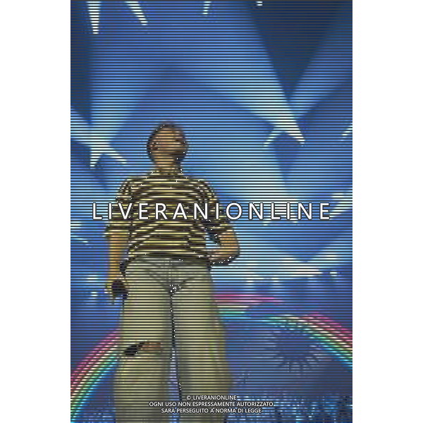 Roma 29 Novembre 2025 Alfa dal vivo durante l\'ultima data del suo Tour ‘ALFA NEI PALAZZETTI’ Nella foto: ALFA (Andrea De Filippi) Foto Credit: Andrea Bracaglia- AGENZIA ALDO LIVERANI SAS