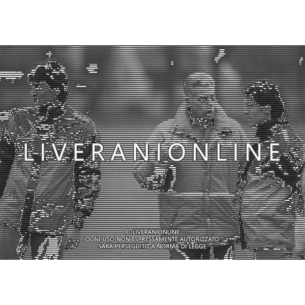 NEG-1987-1988 ALLENAMENTO NAZIONALE ITALIANA A COVERCIANO NELLA FOTO ROBERTO DONADONI E PAOLO MALDINI AG ALDO LIVERANI SAS