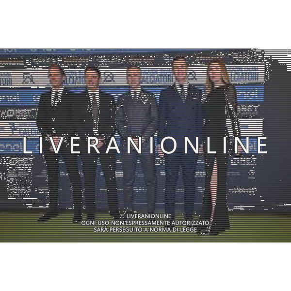 TVRG Gala Calcio 2025 nella foto da SX l\'arbitro Daniele Chiffi di Padova, Gianluca Rocchi, l\'arbitro Gianluca Aureliano di Bologna e l\'arbitro Daniele Doveri di Roma con la moglie Andreea Milano 01-12-2025 Gran Gala del Calcio 2025, l\'appuntamento organizzato dall\'AIC Associazione Italiana Calciatori per premiare i protagonisti della stagione 2024-2025 foto Roberto Garavaglia/ag. Aldo Liverani sas