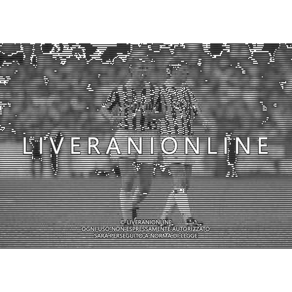 NEG-1991-1992 VILLAR PEROSA PARTITA AMICHEVOLE JUVENTUS A -VILLAR PEROSA NELLA FOTO MASSIMO CARRERA E STEFAN REUTER AG ALDO LIVERANI SAS