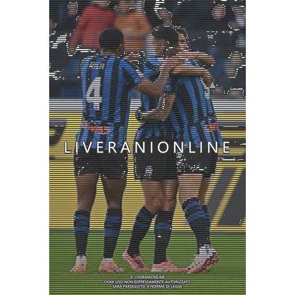 TVRG Atalanta vs Genoa nella foto giocatori Atalanta esultanza dopo il gol dell\'1 a 0 Bergamo 03-12-2025 New Balance Arena - Stadio di Bergamo Atalanta vs Genoa Coppa Italia Frecciarossa - ottavi di finale foto Roberto Garavaglia/Agenzia Aldo Liverani sas