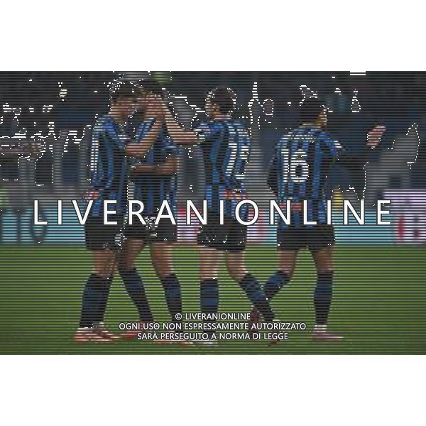 TVRG Atalanta vs Genoa nella foto giocatori Atalanta esultanza dopo il gol del 2 a 0 Bergamo 03-12-2025 New Balance Arena - Stadio di Bergamo Atalanta vs Genoa Coppa Italia Frecciarossa - ottavi di finale foto Roberto Garavaglia/Agenzia Aldo Liverani sas