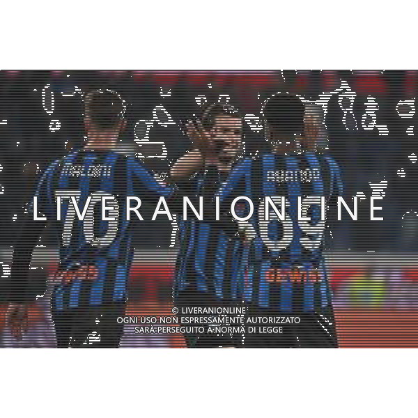 TVRG Atalanta vs Genoa nella foto giocatori Atalanta esultanza dopo il gol del 4 a 0 Bergamo 03-12-2025 New Balance Arena - Stadio di Bergamo Atalanta vs Genoa Coppa Italia Frecciarossa - ottavi di finale foto Roberto Garavaglia/Agenzia Aldo Liverani sas