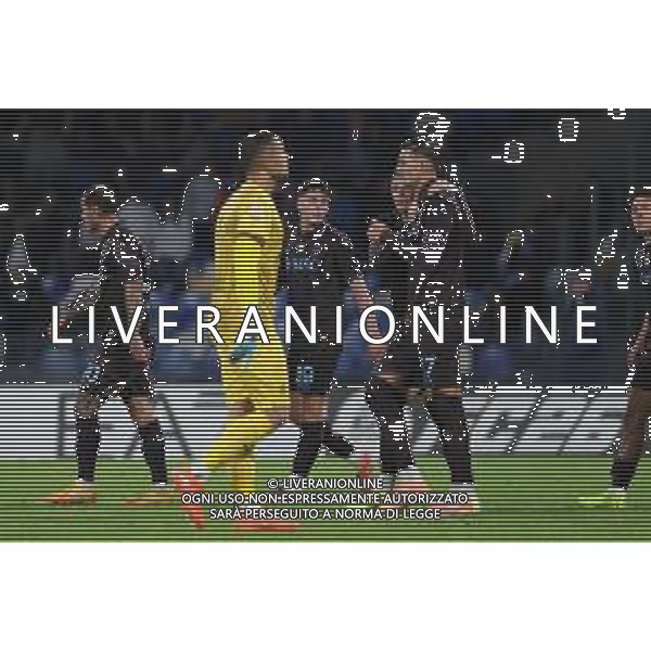 TVPM Napoli, Cagliari, Coppa Italia Nella Foto: esultanza Lorenzo Lucca Foto Mosca, Ag.Liverani -TVPM Napoli - Cagliari Coppa Italia Ottavi di Finale 03.12.2025