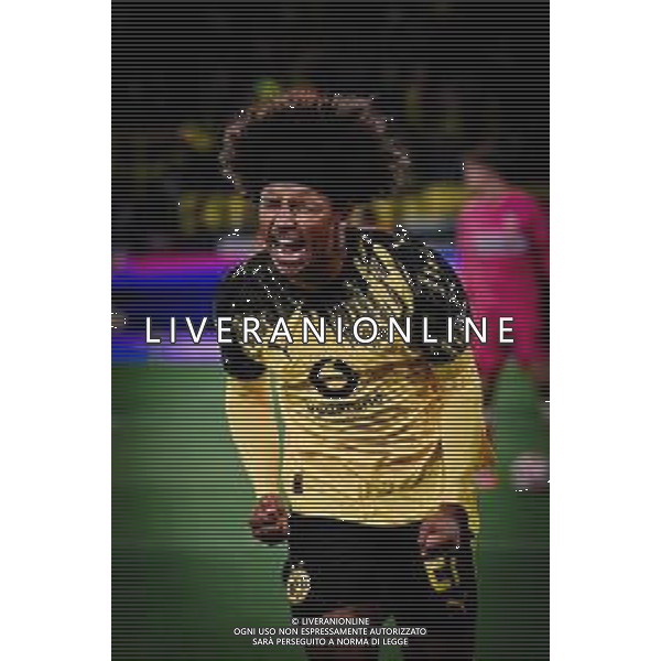 Torjubel zum 3:2 durch Karim Adeyemi #27 (Borussia Dortmund), Borussia Dortmund vs. VfB Stuttgart, Fussball, 1. Bundesliga, 11. Spieltag, 22.11.2025 DFB regulations prohibit any use of photographs as image sequences and/or quasi-video / action press AG KARMAPRESS-AG ALDO LIVERANI SAS