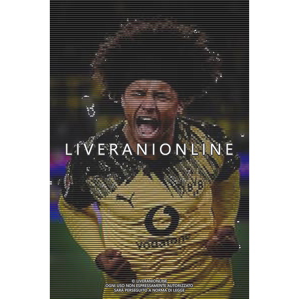 Torjubel zum 3:2 durch Karim Adeyemi #27 (Borussia Dortmund), Borussia Dortmund vs. VfB Stuttgart, Fussball, 1. Bundesliga, 11. Spieltag, 22.11.2025 DFB regulations prohibit any use of photographs as image sequences and/or quasi-video / action press AG KARMAPRESS-AG ALDO LIVERANI SAS