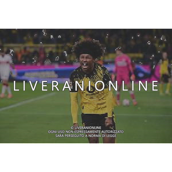 Torjubel zum 3:2 durch Karim Adeyemi #27 (Borussia Dortmund), Borussia Dortmund vs. VfB Stuttgart, Fussball, 1. Bundesliga, 11. Spieltag, 22.11.2025 DFB regulations prohibit any use of photographs as image sequences and/or quasi-video / action press AG KARMAPRESS-AG ALDO LIVERANI SAS