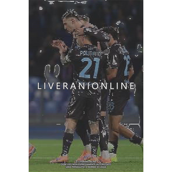 TVPM Napoli, Cagliari, Coppa Italia Nella Foto: esultanza Lorenzo Lucca Foto Mosca, Ag.Liverani -TVPM Napoli - Cagliari Coppa Italia Ottavi di Finale 03.12.2025