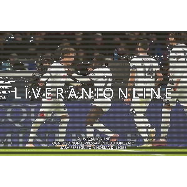 TVPM Napoli, Cagliari, Coppa Italia Nella Foto: esultanza Sebastiano Esposito Foto Mosca, Ag.Liverani -TVPM Napoli - Cagliari Coppa Italia Ottavi di Finale 03.12.2025