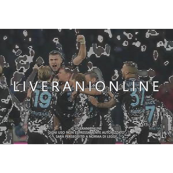 TVPM Napoli, Cagliari, Coppa Italia Nella Foto: esultanza fine gara Napoli Foto Mosca, Ag.Liverani -TVPM Napoli - Cagliari Coppa Italia Ottavi di Finale 03.12.2025