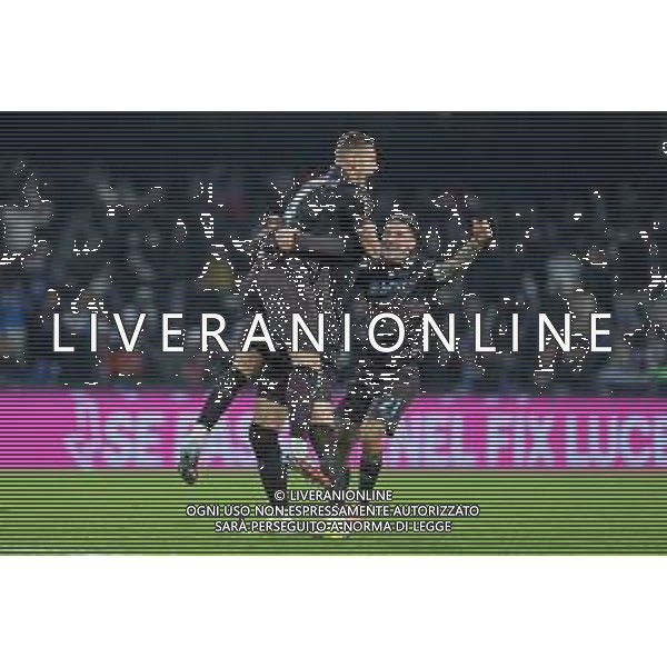 TVPM Napoli, Cagliari, Coppa Italia Nella Foto: esultanza fine gara Napoli Foto Mosca, Ag.Liverani -TVPM Napoli - Cagliari Coppa Italia Ottavi di Finale 03.12.2025