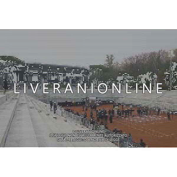 Roma 03 Dicembre 2025 Camera Ardente in onore di Nicola Pietrangeli, allestita al Foro Italico di Roma nello stadio a lui nominato. Nella Foto: il feretro Foto Credit: Andrea Bracaglia- AGENZIA ALDO LIVERANI SAS