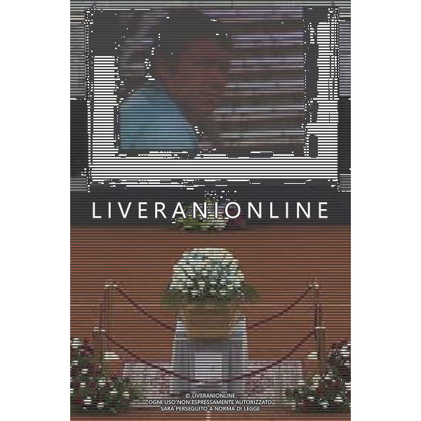 Roma 03 Dicembre 2025 Camera Ardente in onore di Nicola Pietrangeli, allestita al Foro Italico di Roma nello stadio a lui nominato. Nella Foto: il feretro Foto Credit: Andrea Bracaglia- AGENZIA ALDO LIVERANI SAS