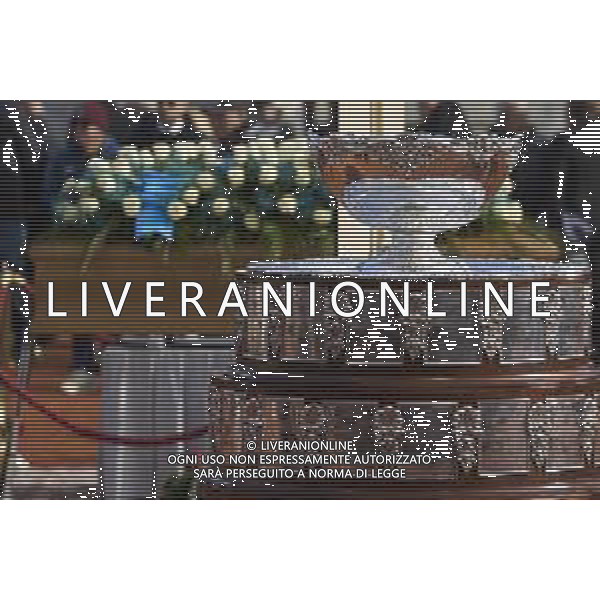 Roma 03 Dicembre 2025 Camera Ardente in onore di Nicola Pietrangeli, allestita al Foro Italico di Roma nello stadio a lui nominato. Nella Foto: il feretro Foto Credit: Andrea Bracaglia- AGENZIA ALDO LIVERANI SAS