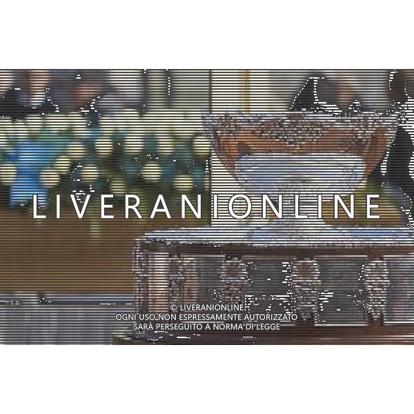 Roma 03 Dicembre 2025 Camera Ardente in onore di Nicola Pietrangeli, allestita al Foro Italico di Roma nello stadio a lui nominato. Nella Foto: il feretro Foto Credit: Andrea Bracaglia- AGENZIA ALDO LIVERANI SAS