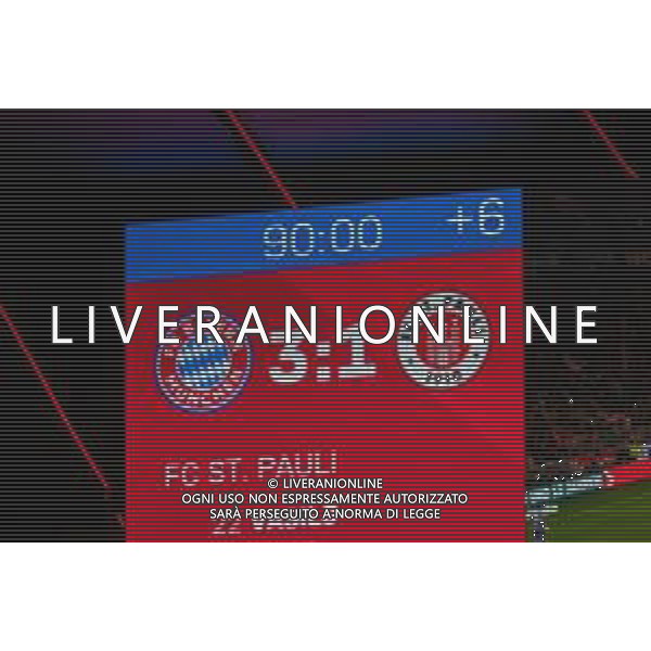 Endstand auf der Anzeigetafel, 3:1, FC Bayern Muenchen vs. FC St. Pauli, Fussball, 1. Bundesliga, 12. Spieltag, 29.11.2025 DFB regulations prohibit any use of photographs as image sequences and/or quasi-video / action press AG KARMAPRESS-AG ALDO LIVERANI SAS