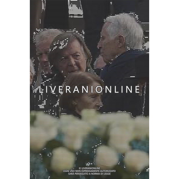 Roma 03 Dicembre 2025 Camera Ardente in onore di Nicola Pietrangeli, allestita al Foro Italico di Roma nello stadio a lui nominato. Nella Foto: Adriano Panatta, Giovanni Malago’ Foto Credit: Andrea Bracaglia- AGENZIA ALDO LIVERANI SAS