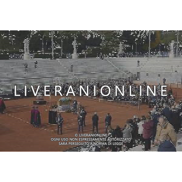 Roma 03 Dicembre 2025 Camera Ardente in onore di Nicola Pietrangeli, allestita al Foro Italico di Roma nello stadio a lui nominato. Nella Foto: Marco Pietrangeli, Filippo Pietrangeli, Angelo Binaghi Foto Credit: Andrea Bracaglia- AGENZIA ALDO LIVERANI SAS