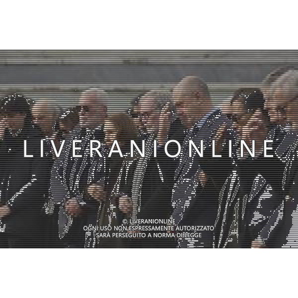 Roma 03 Dicembre 2025 Camera Ardente in onore di Nicola Pietrangeli, allestita al Foro Italico di Roma nello stadio a lui nominato. Nella Foto: Marco Pietrangeli, Filippo Pietrangeli, Angelo Binaghi Foto Credit: Andrea Bracaglia- AGENZIA ALDO LIVERANI SAS