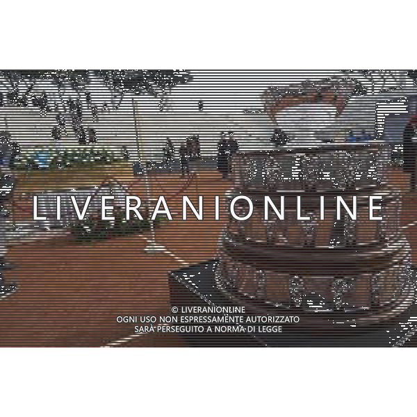 Roma 03 Dicembre 2025 Camera Ardente in onore di Nicola Pietrangeli, allestita al Foro Italico di Roma nello stadio a lui nominato. Nella Foto: il feretro Foto Credit: Andrea Bracaglia- AGENZIA ALDO LIVERANI SAS